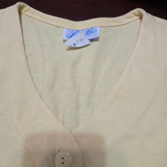 VTG - Leisure Life Dress Cover Up Yellow Short Slv Dress Size (see measurements) - Picture 2 of 10